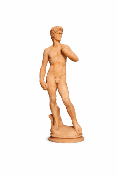 Terracottastatue David nach Michelangelo – klassische Renaissancekunst für Garten und Terrasse